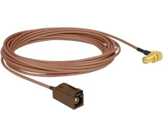 Delock Antennenkabel FAKRA F Buchse > SMA 90° Buchse zum Einbau RG-316 5 m