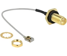 DeLOCK 89926, 0.1 m, Coaxial, SMA, MHF I LK, Juodas, Pilkas