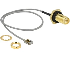DeLOCK 89928, 0.2 m, Coaxial, SMA, MHF I LK, Juodas, Pilkas