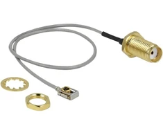 DeLOCK 89930, 0.2 m, Coaxial, SMA, MHF I LK, Juodas, Pilkas