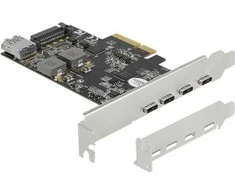 Delock PCI Express x4 kortelė su 4 x USB Type-C + 1 x USB Typ-A – „SuperSpeed USB 10 Gbps“ – žemo profilio formatas