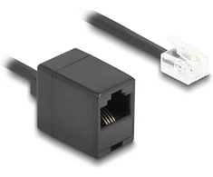 Delock Kabelis telefoniczny spiralny RJ11 Wtyk do RJ45 Lizdas 5 m Juodas (90114)