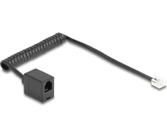 Delock DELOCK Kabelis telefoniczny/kabelis spiralny RJ11 wtyk do RJ11 gniazdo. 1m