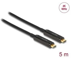 Delock Aktives Optisches USB-C Videokabel 4K 60Hz (juodas, 5 Meter)