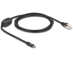 Delock Kabelis USB 2.0 Type-C Stecker zu 1 x Seriell RS-232 RJ45 Stecker 1,8 m juodas