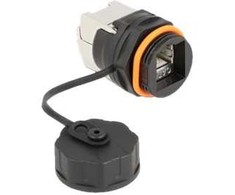 „DeLOCK“ kabelio jungtis RJ45 lizdas į Cat.6A LSA su apsauginiu dangteliu, atsparus vandeniui, RJ45/Cat.6A LSA, juoda, tiesi, metalinė, plastikinė, Cat6a, S/UTP (STP)
