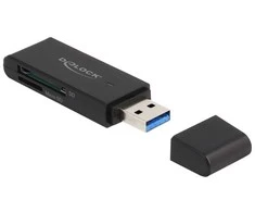 Delock 91002 - MicroSD (TransFlash) - SD - SDHC - SDXC - Juodas - 5000 Mbit/s - USB - 21 mm - 70 mm