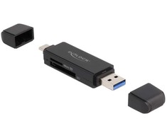 Delock kortelių skaitytuvas SuperSpeed USB 5 Gbps USB Type-C / Type-A