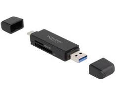 Delock kortelių skaitytuvas SuperSpeed USB 5 Gbps USB Type-C / Type-A