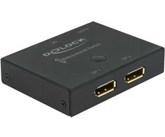 DeLOCK DisplayPort 2 - 1 Switch bidirectional 8K 30 Hz, Juodas, Metal, 1 m, 7680 x 4320 pikselių, 7680 x 4320 pikselių, 30 Hz
