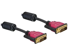 Delock kabelis DVI 24+1 kištukas > DVI 24+1 kištukas 2 m raudonas metalas