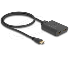 Delock Delock HDMI Switch 2 x HDMI in zu 1 x HDMI out 8K 60 Hz mit integriertem Kabelis 50 cm