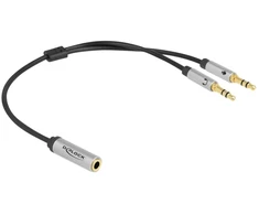 Delock Adapteris 1 x 3,5 mm 4 Pin Klinkenbuchse zu 2 x 3,5 mm 3 Pin stecker