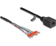 „DeLOCK“ kabelis RJ45 lizdas į laidų antgalius, Cat.5e, 50 cm, juodas, 0,5 m, Cat5e, RJ-45, juodas