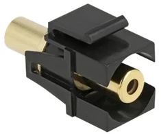 KEYSTONE MODULIO JACK LIZDAS 3.5MM(M)->JACK 3.5MM(F) STEREO AUKSU DENGTOS JUODO DELOCK