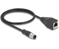 DELOCK M12 adapterio kabelis, D kodavimo, 4 kontaktų ST į RJ45, lizdas, 50 cm