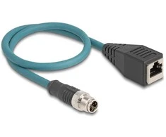 DELOCK M12 adapterio kabelis, X koduotas, 8 kontaktų ST į RJ45, Bu, 50 cm