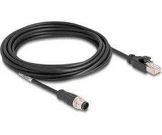 DeLOCK Kabelis M12 A-coded 8 pin, męski na RJ45 męski PVC, 5 m