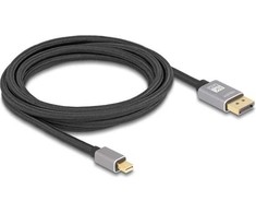 „DeLOCK Mini DisplayPort“ į „DisplayPort“ kabelis 8K 60 Hz 3 m pilkas metalas be fiksatoriaus, 3 m, „Mini DisplayPort“, „DisplayPort“, kištukas, kištukas, 7680 x 4320 pikselių