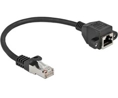 Delock DeLOCK Przedłużacz kabla sieciowego S/FTP RJ45 męski do RJ45 żeński Cat.6A 25 cm juoda
