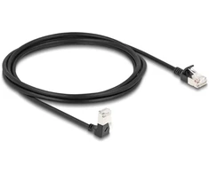 Delock RJ45 tinklo kabelis Cat.6A S/FTP Slim 90° kampu žemyn / tiesus 2 m juodas (80306)