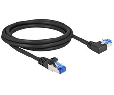 Delock DeLOCK Kabelis sieciowy RJ45 Cat.6A S/FTP prosty/lewy kątowy 2 m juoda