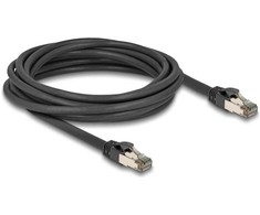Delock DeLOCK RJ-45 tinklo kabelis Cat.6a U/FTP itin lankstus (juodas, 5 metrai, vidinis nerūdijančio plieno apvalkalas)