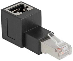 Delock DeLOCK Adapteris, złącza RJ45 vyrams na RJ45 żeńskie, Cat.6A, zagięty w górę 90°