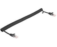 Delock DELOCK RJ45 Spiralkabel Stecker zu Stecker Cat.5e 1m Juodas