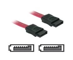 Delock SATA laidas 50 cm tiesus/tiesus raudonas