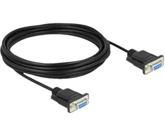 Delock RS-232 Kabelis szeregowy D-Sub9 gniazdo do gniazda Nullmodem su wąską obudową wtyku 5 m (86607)