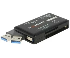 Delock SuperSpeed USB kortelių skaitytuvas, skirtas CF/SD/MicroSD/MS/M2/xD
