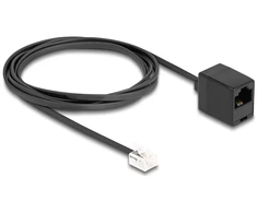 Delock DeLOCK telefono kabelis RJ11 vyriškas į RJ45 moterišką, juoda, 2 m