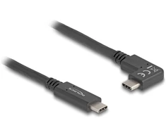 DeLOCK USB 10 Gbps kabelis USB Type-C male į USB Type-C male kampuotas kairėn / dešinėn 1 m 4K PD 60 W su E-Marker, 1 m, USB C, USB C, 10 Gbit/s, Juodas