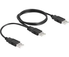 Delock USB 2.0 Kabelis Typ-A zu 2 x Typ-A 70 cm