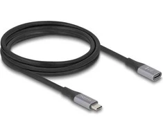Delock USB 40 Gbps Verlängerungskabel USB Type-C Stecker zu Buchse P 2 m grau