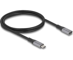 DeLOCK 81201, 1 m, USB C, USB C, USB4 Gen 2x2, 40 Gbit/s, Juoda, Pilka