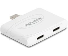 Adapteris USB Delock USB-C - USB-C x2 Baltas (61088)