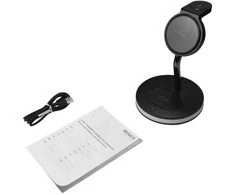 3-in-1 magnetinis belaidis įkroviklis DELTACO, telefonas/TWS/laikrodis, LED lemputė / QI-1041