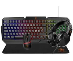 Deltaco 4-in-1 Gaming kit, Ausinės, Klaviatūra, Mice, Pelės kilimėlis