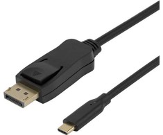 8K USB-C į DisplayPort dvikryptis kabelis DELTACO, 7680 x 4320 @ 30Hz, 1 m, juodas / USBC-DP-BI100 / 1902481