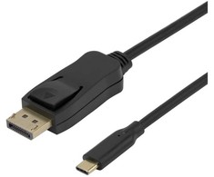 8K USB-C į DisplayPort dvikryptis kabelis DELTACO, 7680 x 4320 @ 30Hz, 2 m, juodas / USBC-DP-BI200 / 1902482