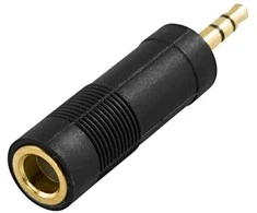 Inline Deltaco AD-2, 3.5mm, 6.3mm, Juodas