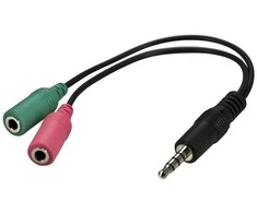AV adapteris Deltaco Jack 3.5mm - Jack 3.5mm x2 juoda (AD- 8)