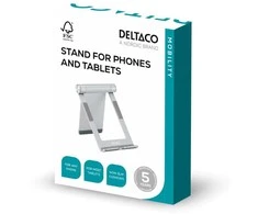 Sulankstomas planšečių ir telefonų stovas DELTACO, aliuminis / ARM-0516
