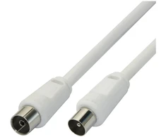 Antenos kabelis DELTACO, A+ klasė, male to female, IEC 169-2, A+ klasė, radijas/TV/SAT/Duomenys, 2 m, baltas / R00150034