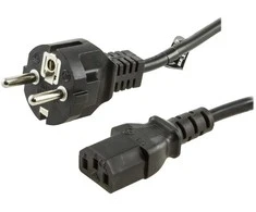 DELTACO įžemintas kabelis CEE 7/7 iki IEC 60320 C13 , max 250V / 10A, 0,5m, juodas / DEL-109M-50