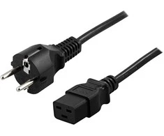 DELTACO kabelis , 16A, CEE 7/7 - IEC C19, 5m DEL-111T