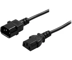 DELTACO DEL-112-50 - Maitinimo prailginimo kabelis - IEC 60320 C14 į IEC 60320 C13 - AC 250 V - 10 A - 50 cm - tiesi jungtis - juodas