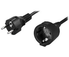 DELTACO kabelis 230 voltų, tiesus CEE 7/7 į tiesus CEE 7/4 (Schuko)10m DEL-112U